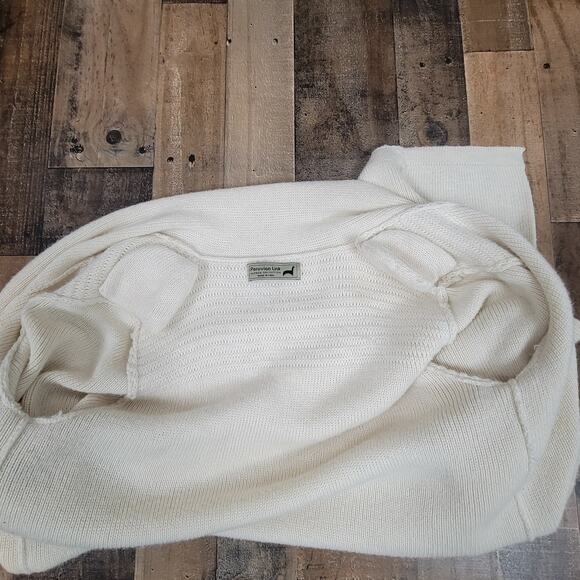 Peruvian Link Alpaca Collection Open Front Cardigan Sweater Heavy White One Size - Picture 4 of 16